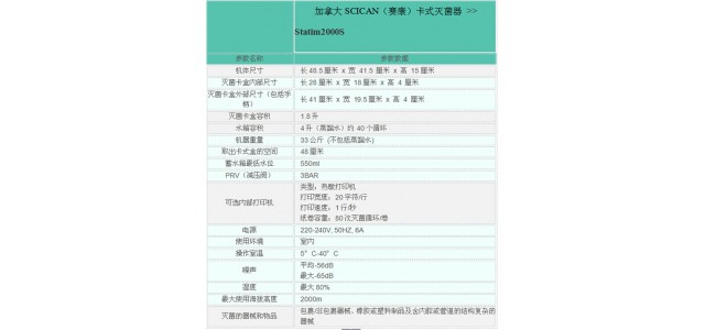 卡式消毒炉灭菌盒内腔净容积