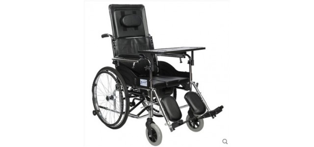 互邦轮椅HBG19-B折叠轻便带坐便高靠背半躺老人