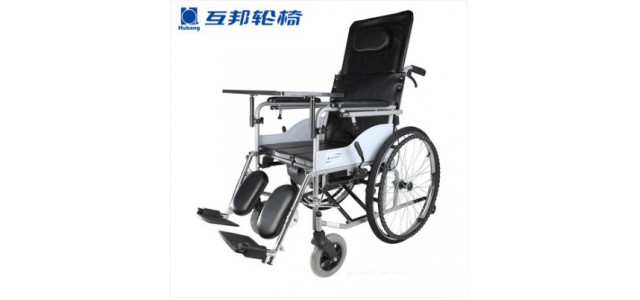 互邦轮椅HBG20-B老人轻便折叠手动钢管半躺靠背