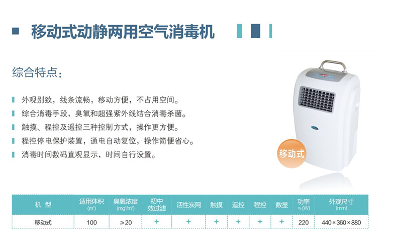 上海供应移动式动静两用空气消毒机
